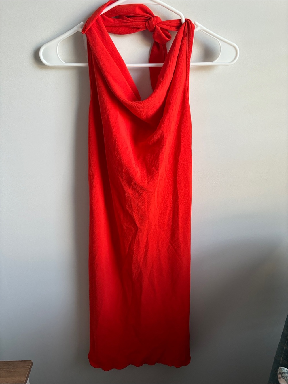 See You Monday Red/Orange Halter Dress